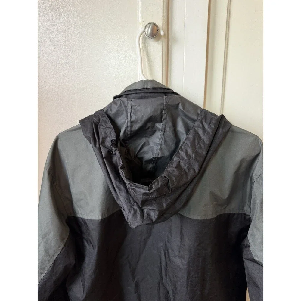 U.S. Polo Assn Mens Hooded Windbreaker Jacket Black Gray Mesh Lined